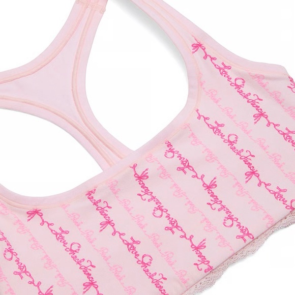 PINK X LOVESHACKFANCY COTTON RACERBACK BRALETTE  XL NWT - Picture 5 of 10